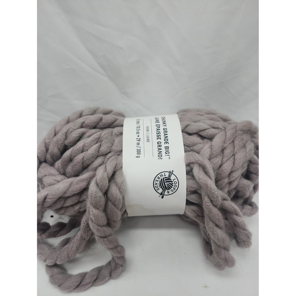 Skein of Loops & Threads Chunky Grande Big yarn grey taupe color